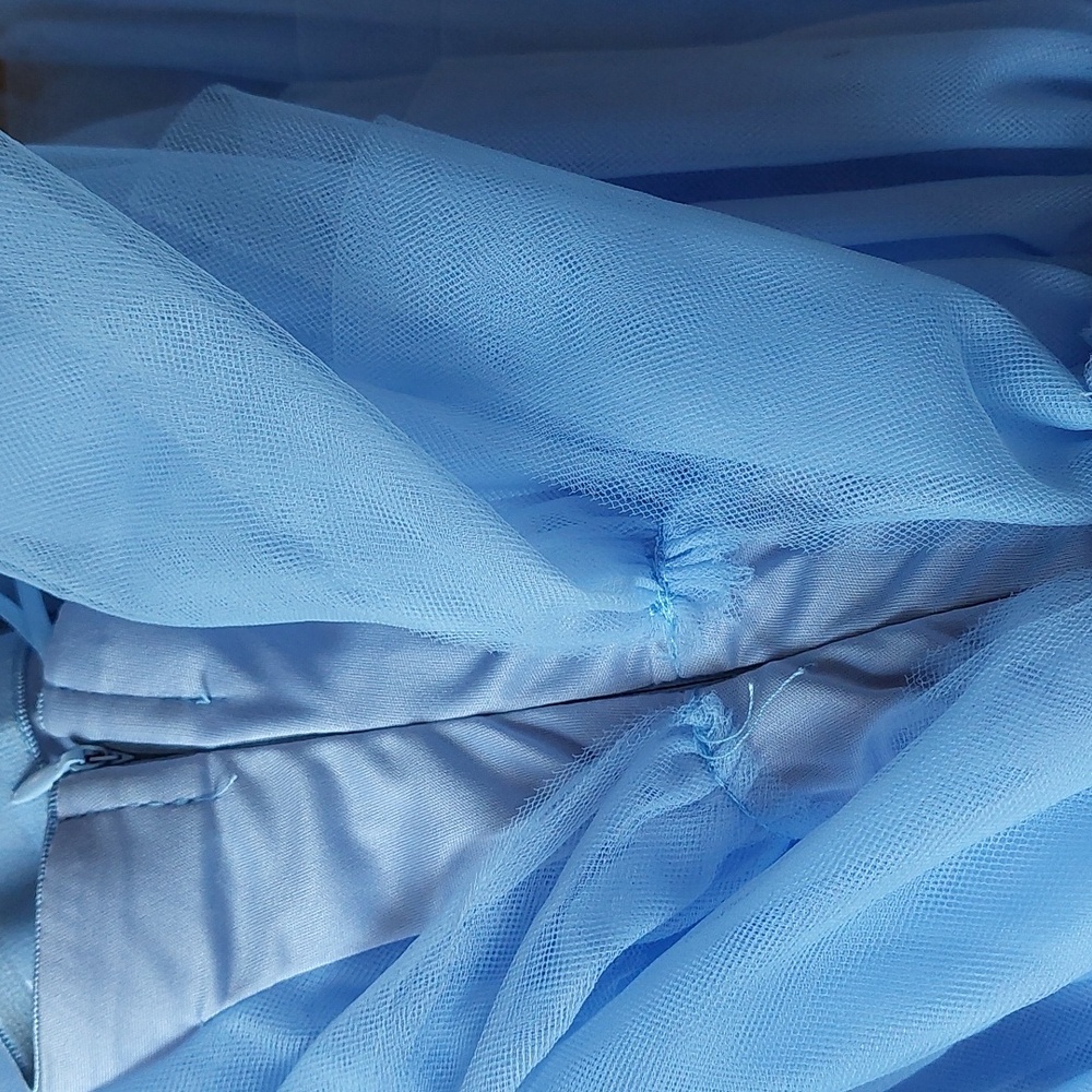 Mable Light Blue Tiered Tulle Mini Dress Sz S - Picture 10 of 15